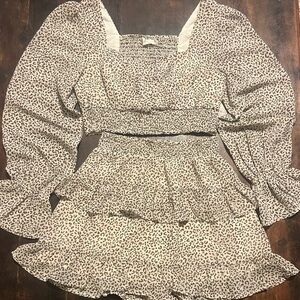 Altar’d State Leopard Print Top & Skirt Set in Size XS